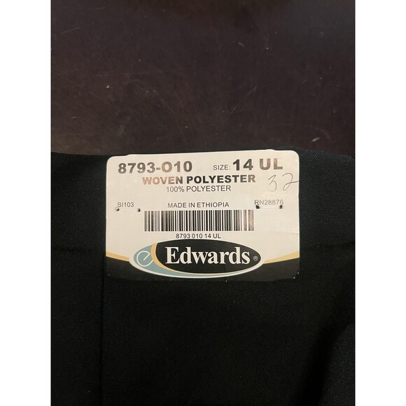 Edwards Pants Womens 14 Black Uniform Dress Slacks Flat Front Work 8793-010 - Picture 8 of 10